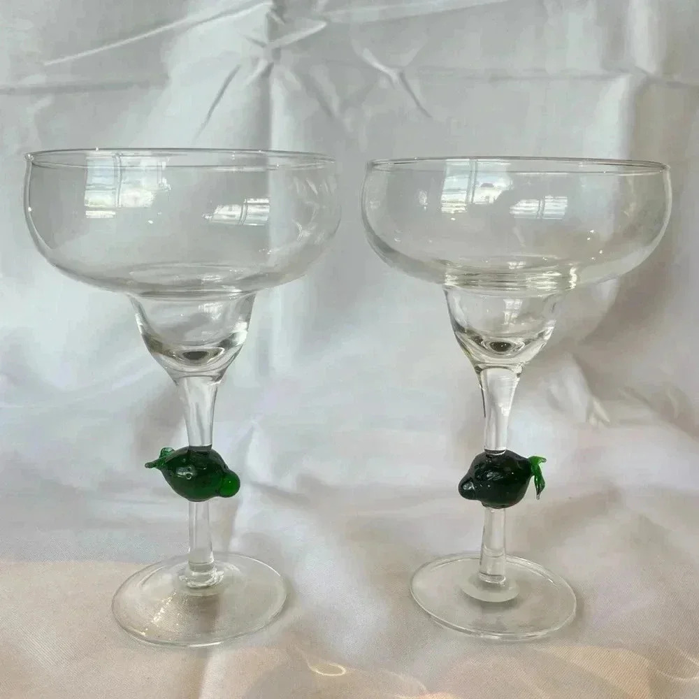 Vintage Handblown Margarita Glasses
